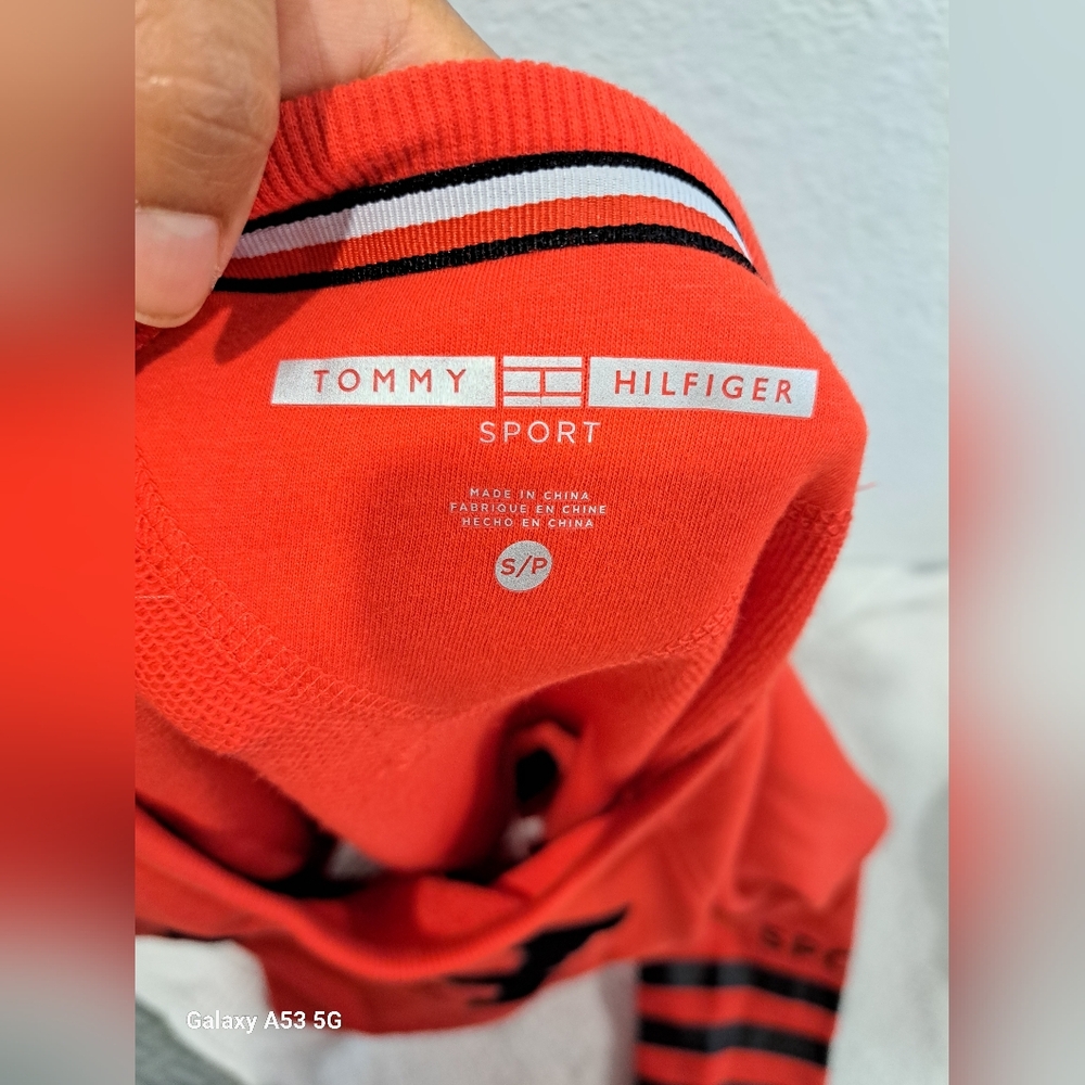 Tommy Hilfiger Red and Black Crew Neck Sweater - Picture 2 of 4